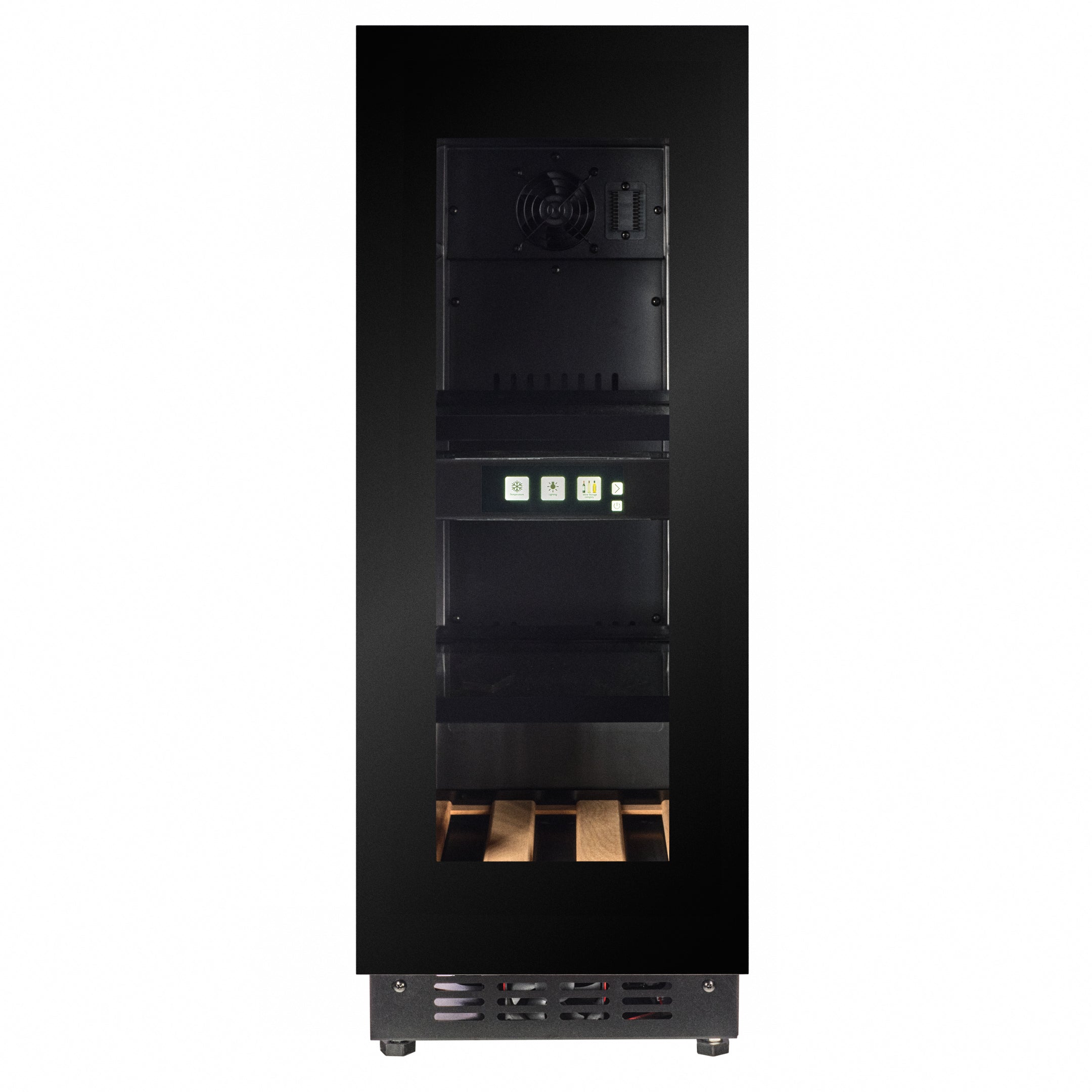 TFT-BV18B-TO - 300mm wide - Push 2 Open Beverage Fridge - 51L - Black Glass