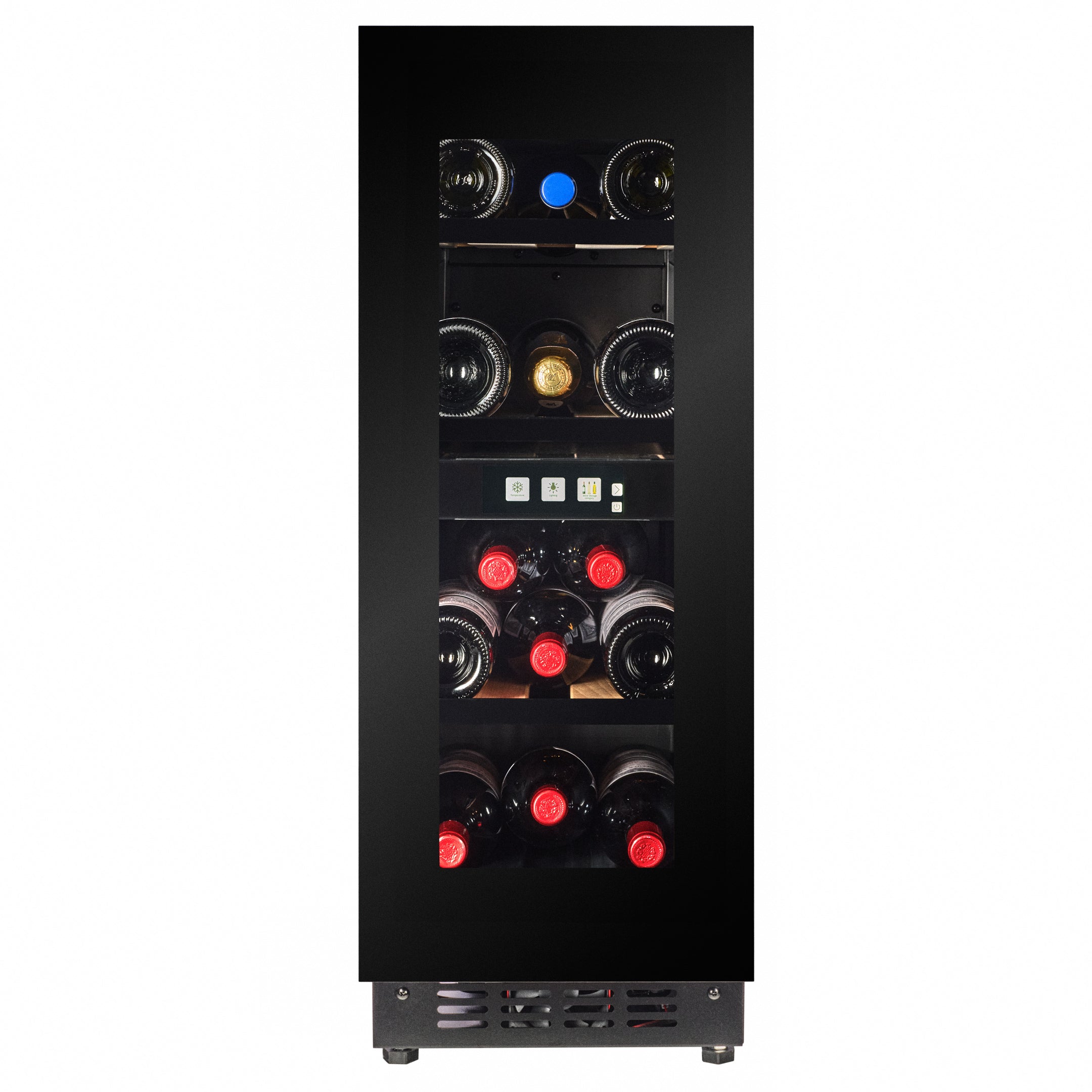 TFT-W18B-TO - Push 2 Open Wine Fridge - 18 Bottle - Black Glass