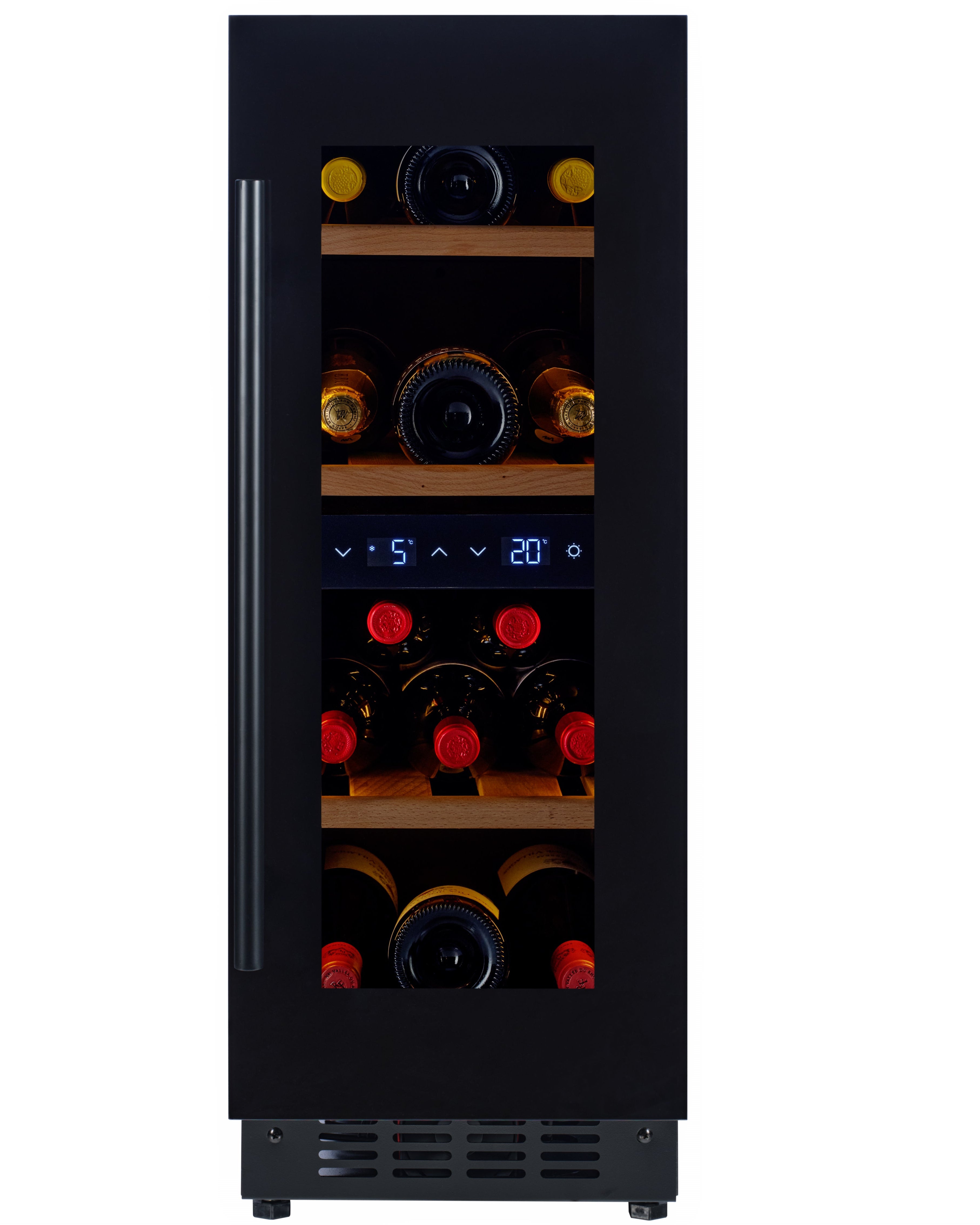 W18D-BH - Dual Zone Wine Fridge - 18 Bottle - Black Glass