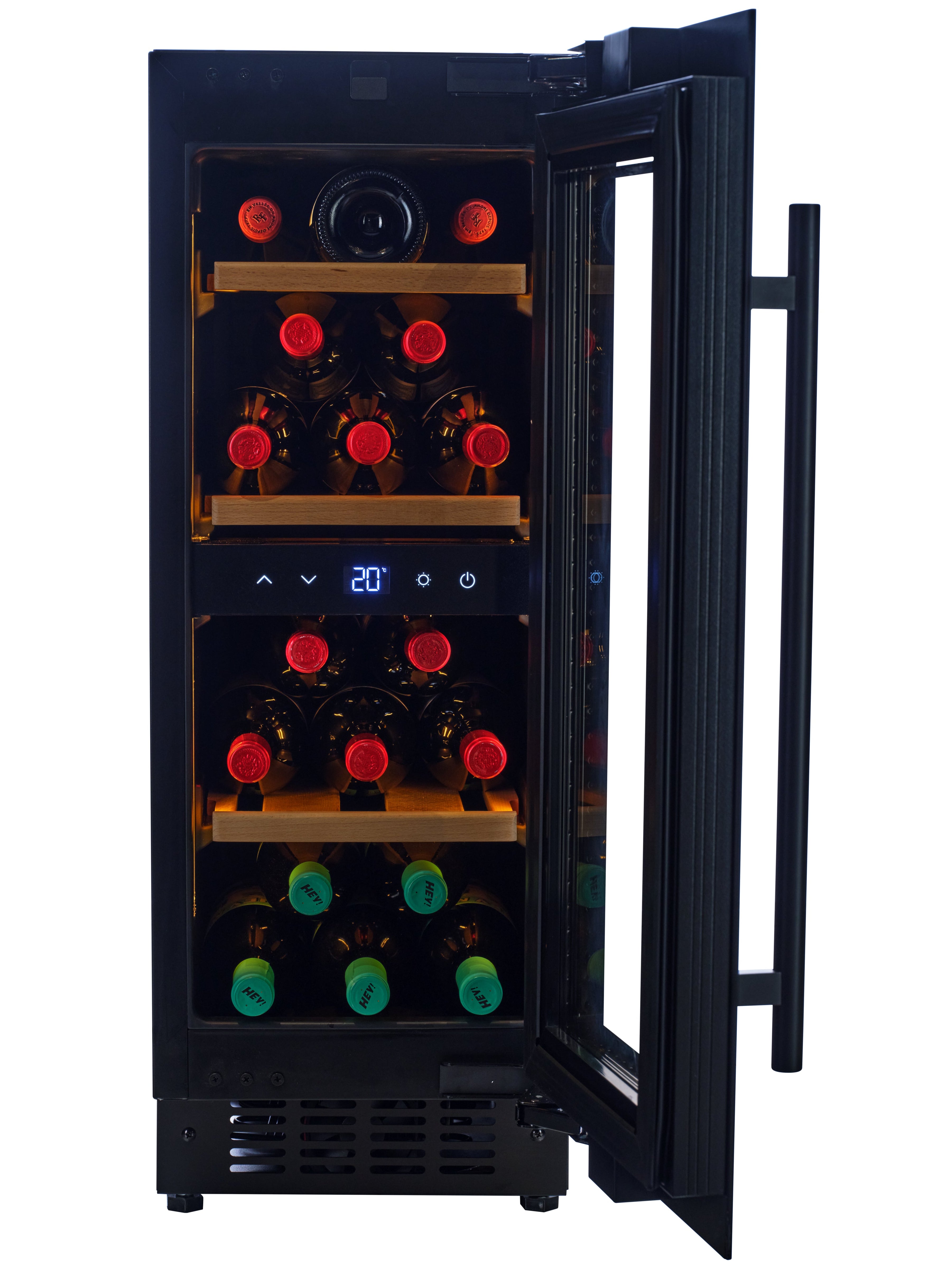 W18S-BH - Single Zone Wine Fridge - 18 Bottle - Black glass