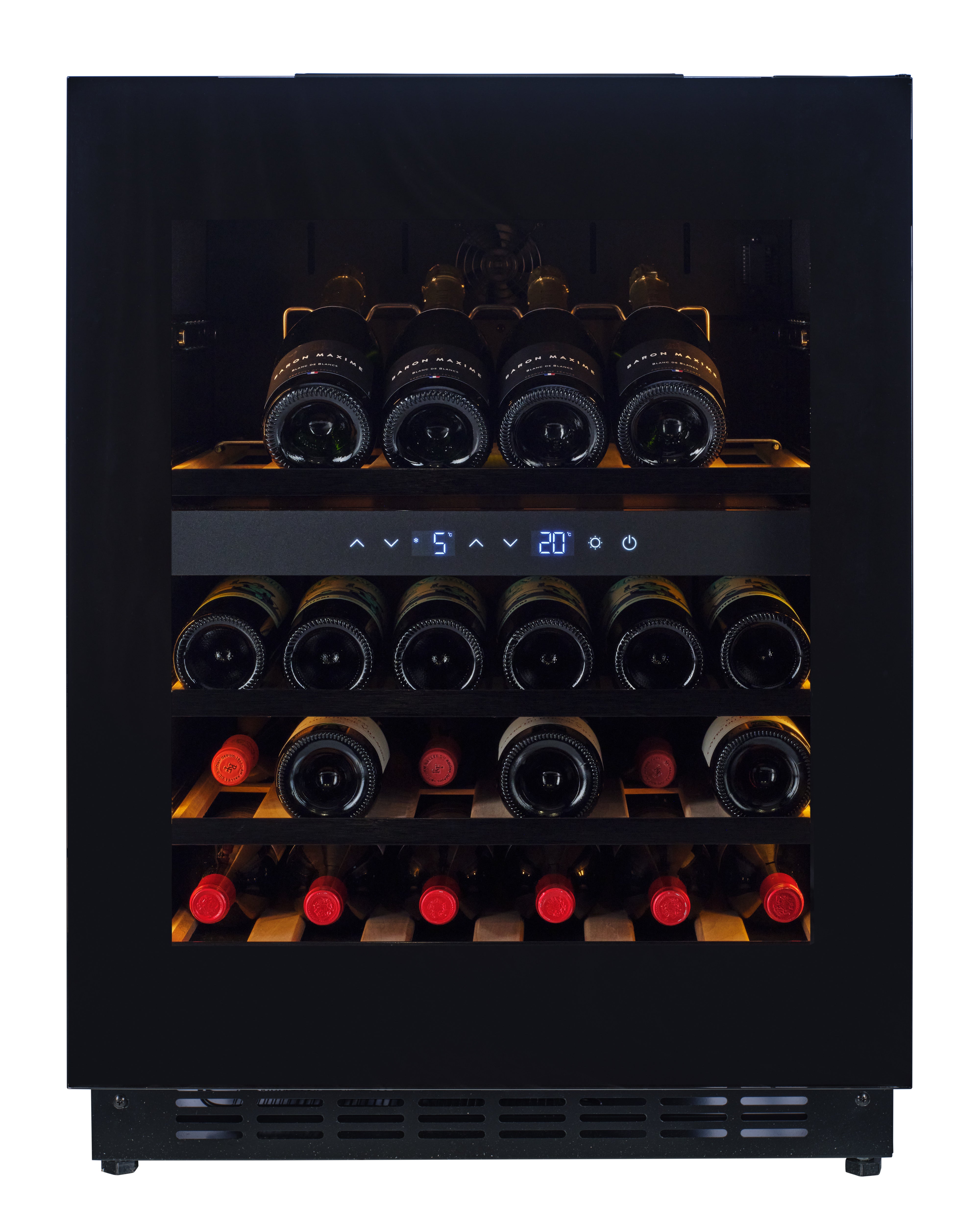 W34B-TO - Push 2 Open Wine Fridge - 36 Bottle - Black Glass