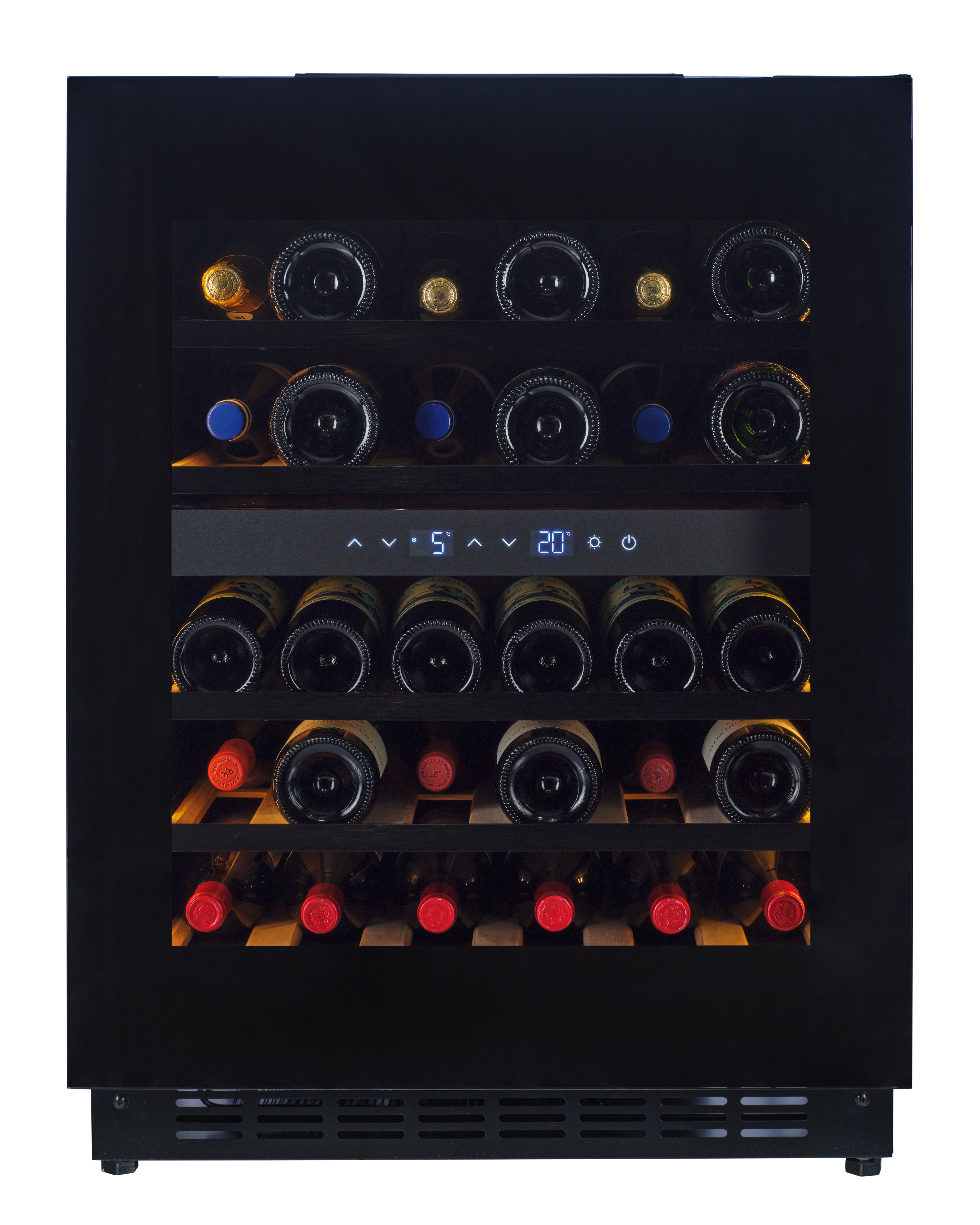 W34B-TO - Push 2 Open Wine Fridge - 36 Bottle - Black Glass