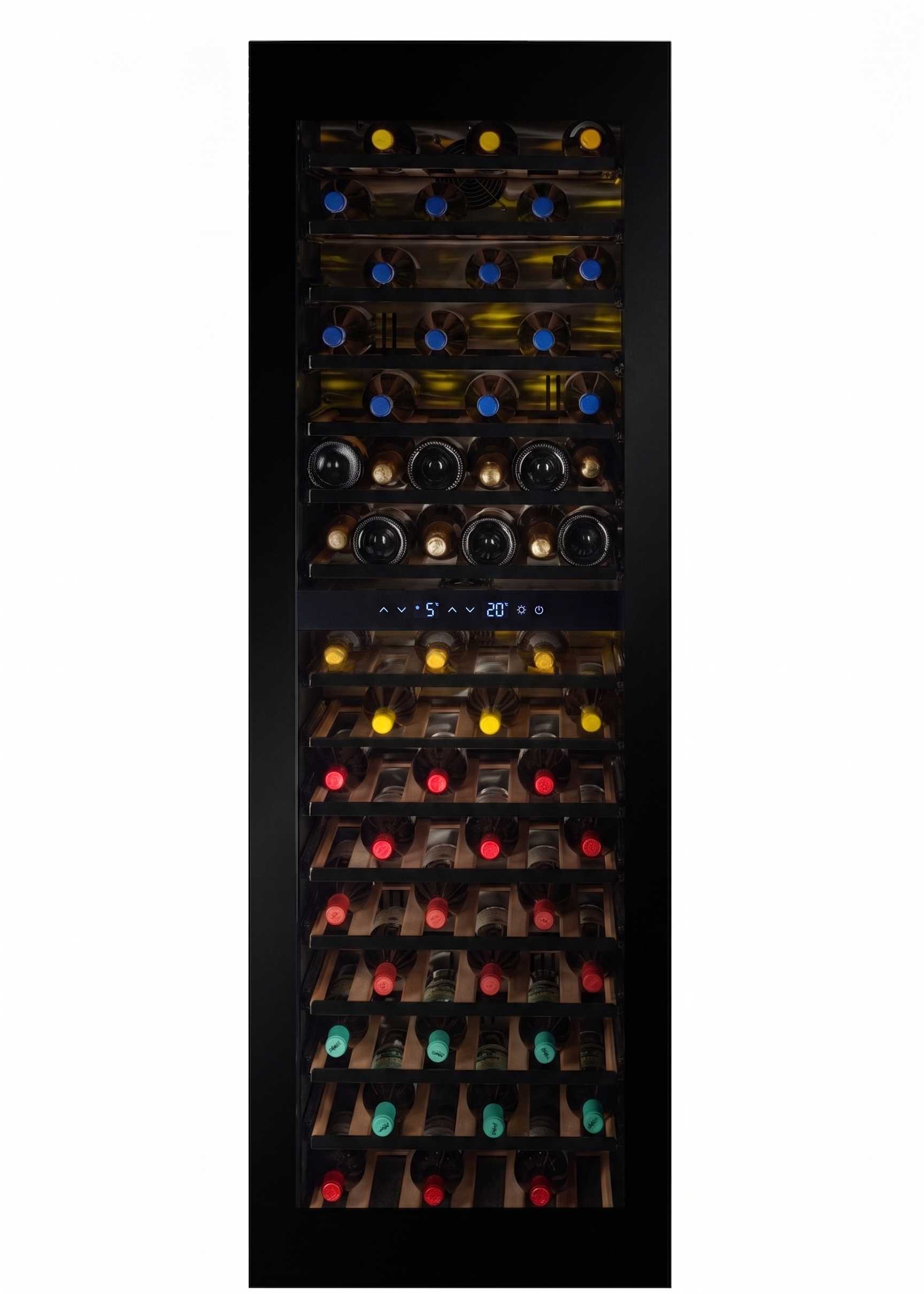 END OF LINE - W96B-TO - Push To Open Integrated Wine Fridge - 96 Bottle - Black Glass