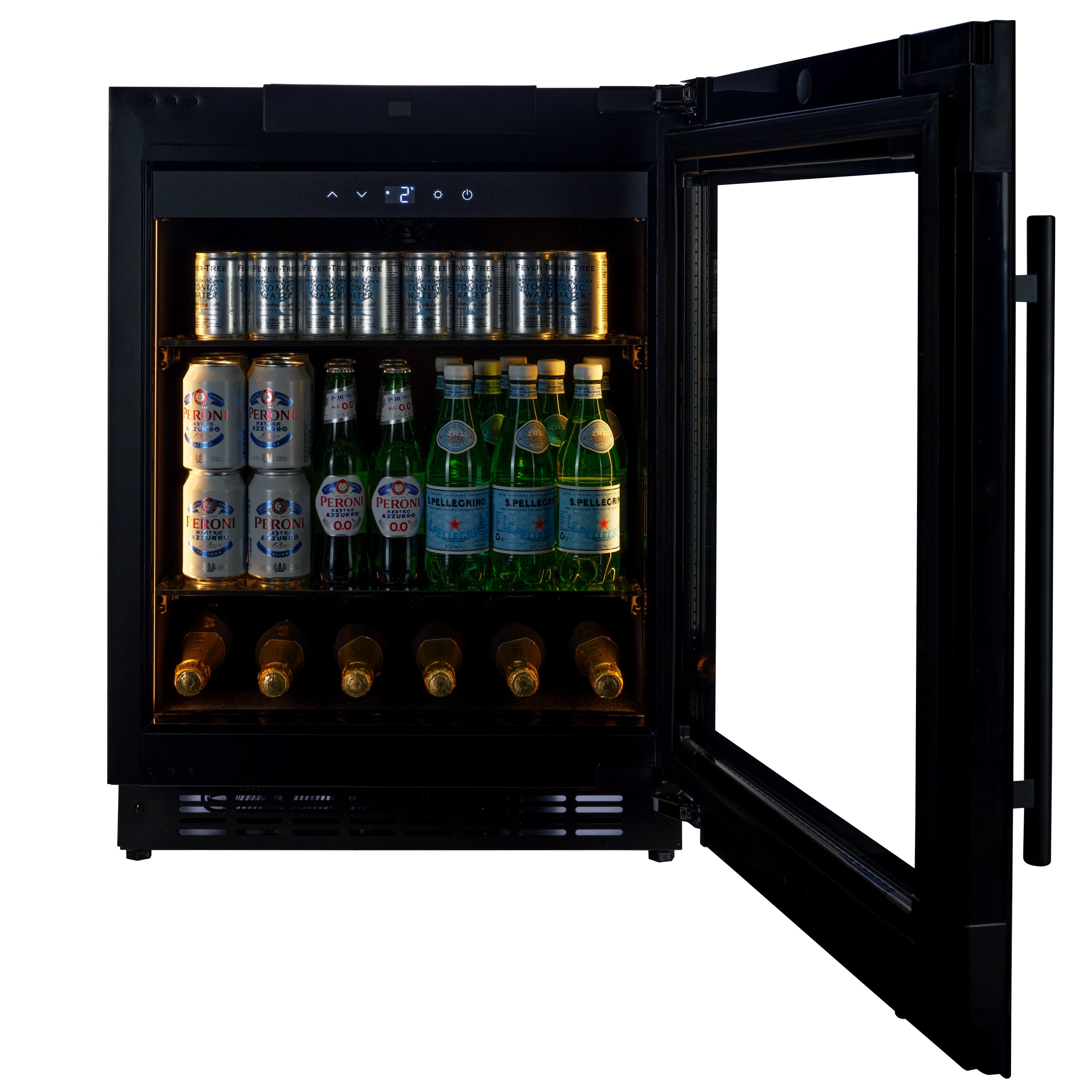 BV34-BH - Beverage Fridge - 118L - Black Glass