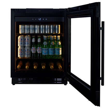 BV34-BH - Beverage Fridge - 118L - Black Glass