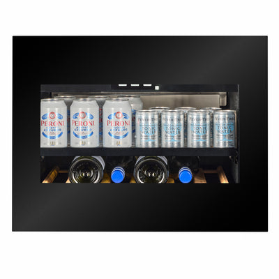 BVI-17B-TO - Push To Open Integrated Beverage Fridge - 37L - Black Glass