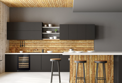 W34B-TO - Push 2 Open Wine Fridge - 36 Bottle - Black Glass