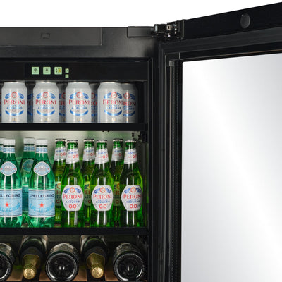TFT-BV34B-TO - Push 2 Open Beverage Fridge - 118L - Black Glass