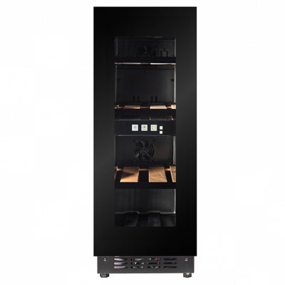TFT-W18B-TO - Push 2 Open Wine Fridge - 18 Bottle - Black Glass