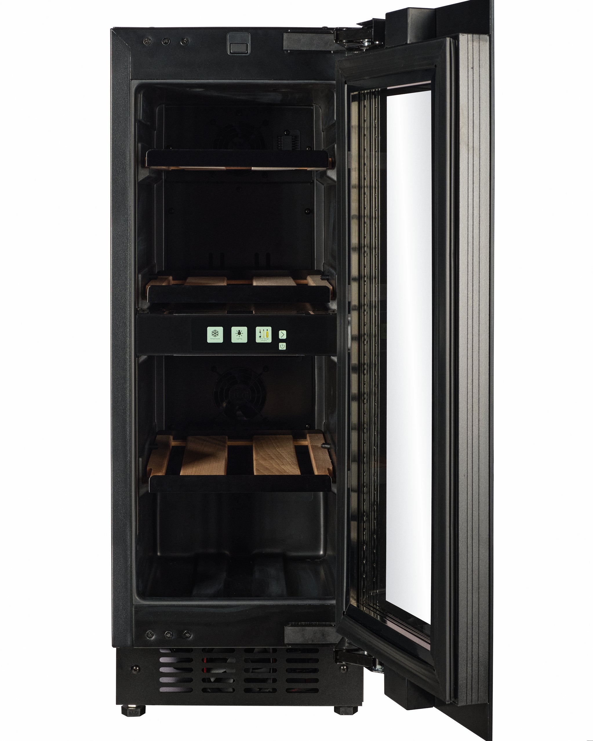 TFT-W18B-TO - Push 2 Open Wine Fridge - 18 Bottle - Black Glass