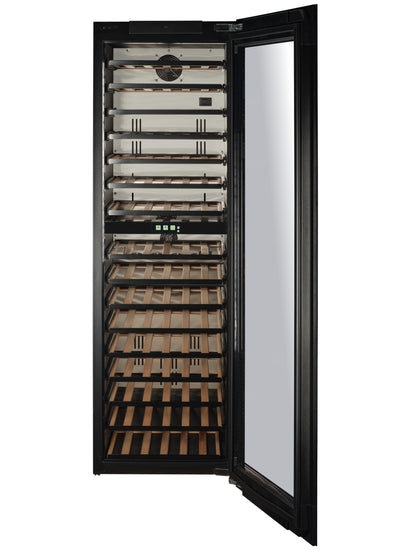TFT-W96B-TO - Push To Open Integrated Wine Fridge - 96 Bottle - Black Glass