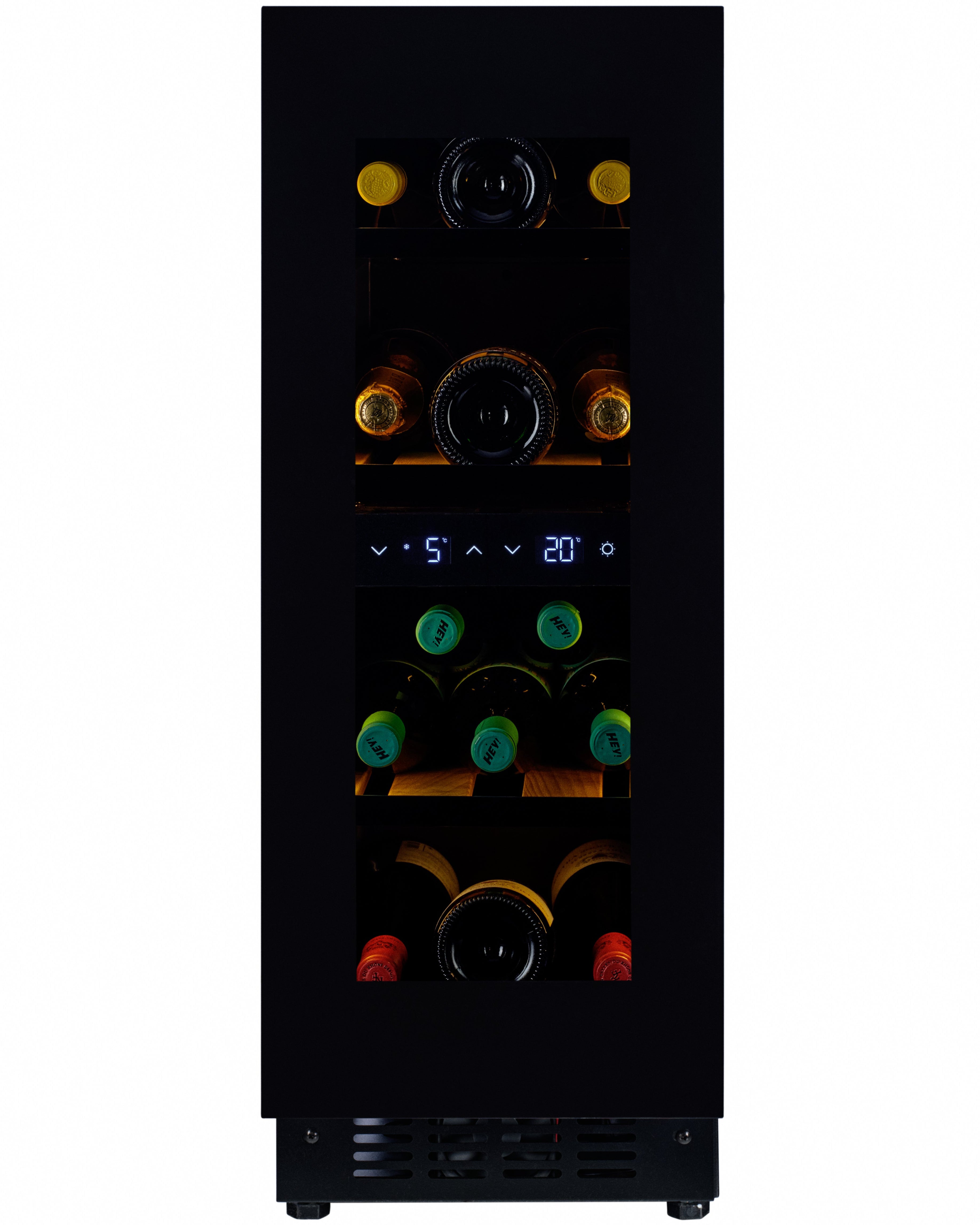 W18B-TO - Push 2 Open Wine Fridge - 18 Bottle - Black Glass