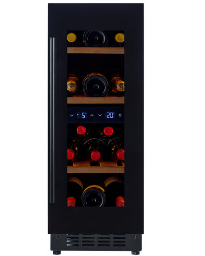 W18D-BH - Dual Zone Wine Fridge - 18 Bottle - Black Glass
