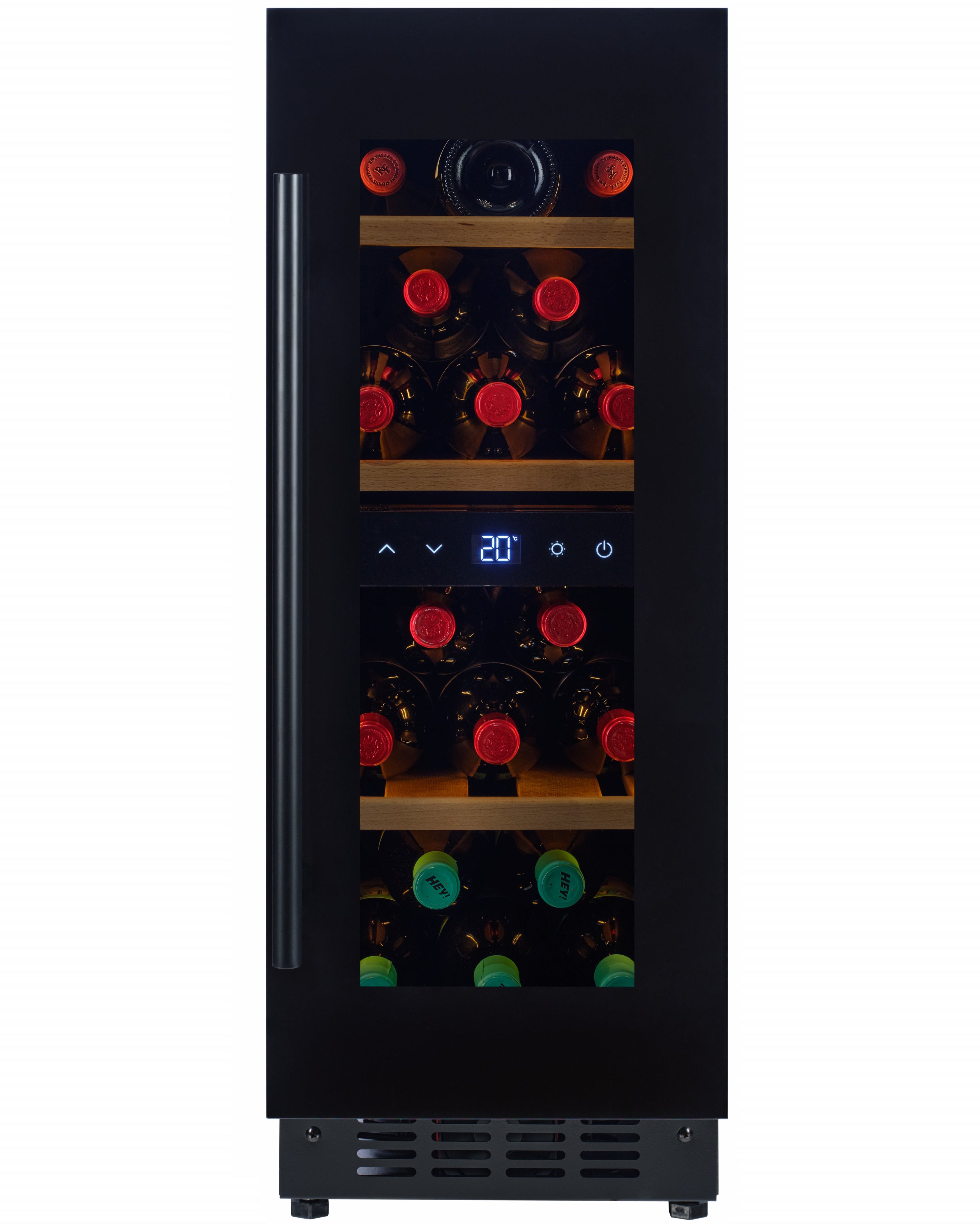 W18S-BH - Single Zone Wine Fridge - 18 Bottle - Black glass