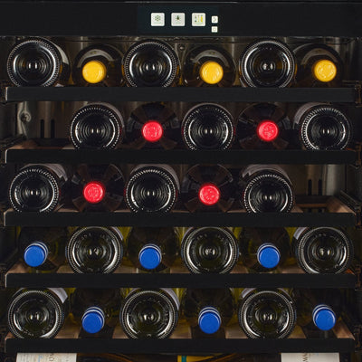 W30B-TO - 450mm Deep - Push2Open Wine Fridge - 33 Bottle - Black Glass