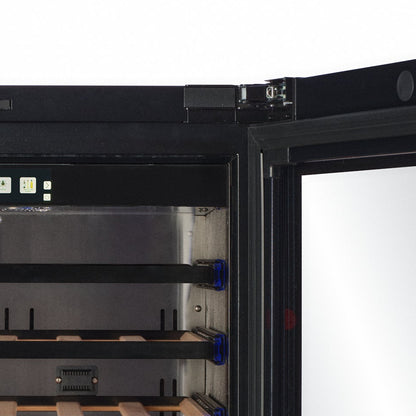 W30B-TO - 450mm Deep - Push2Open Wine Fridge - 33 Bottle - Black Glass