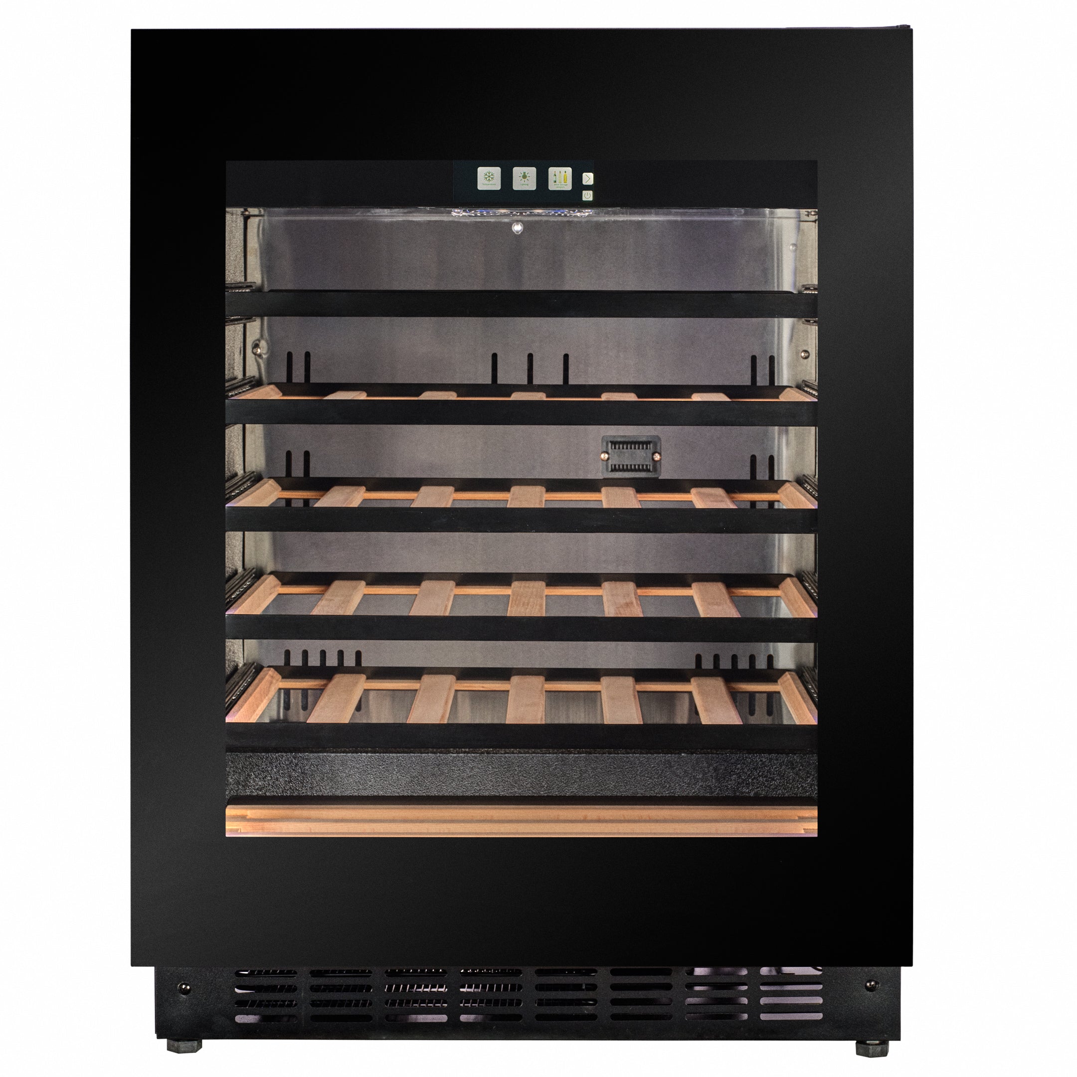 W30B-TO - 450mm Deep - Push2Open Wine Fridge - 33 Bottle - Black Glass