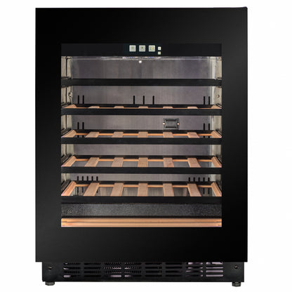 W30B-TO - 450mm Deep - Push2Open Wine Fridge - 33 Bottle - Black Glass