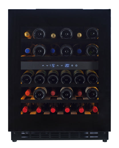 W34B-TO - Push 2 Open Wine Fridge - 36 Bottle - Black Glass