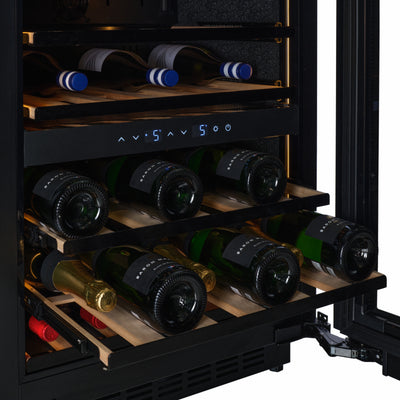 END OF LINE - W34B-TO - Push 2 Open Wine Fridge - 36 Bottle - Black Glass