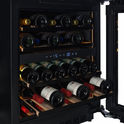 END OF LINE - W34B-TO - Push 2 Open Wine Fridge - 36 Bottle - Black Glass