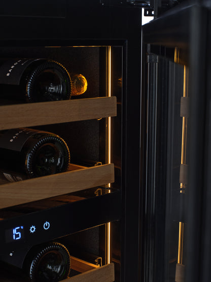 W34-BH - Wine Fridge - 36 Bottle - Black Glass