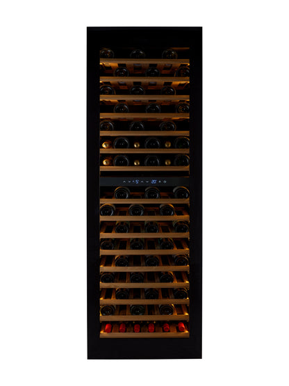 W96B-TO - Push To Open Integrated Wine Fridge - 96 Bottle - Black Glass