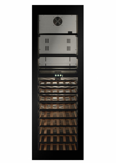 WBV99B-TO - Push To Open Integrated Beverage Center - Black Glass