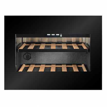 WI-17B-TO - Push To Open Integrated Wine Fridge - 17 Bottle - Black Glass